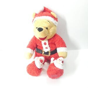 Winnie the Pooh Plush Christmas Santa Clause Suit Slippers Disney